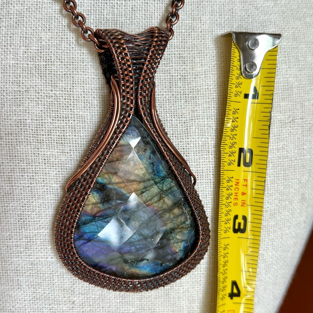 Faceted Labradorite Statement Pendant - image 4